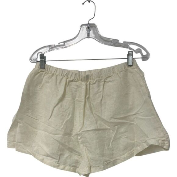 Zara Home Womens Shorts S Small Cream Linen Blend Drawstring Elastic Waist NWT - Picture 2 of 6